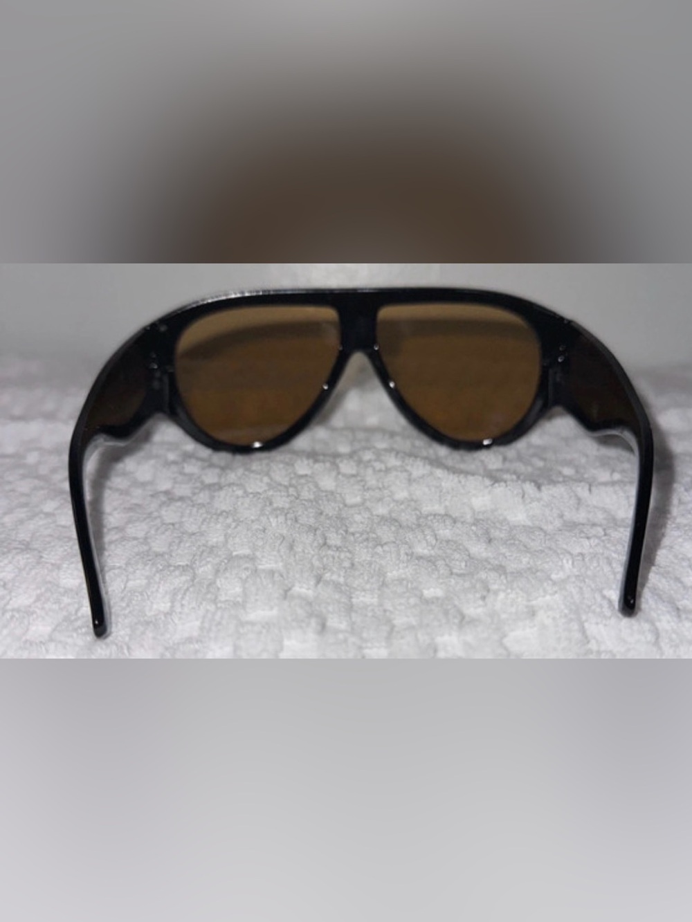 Black Aviator Sunglasses with Brown Lenses